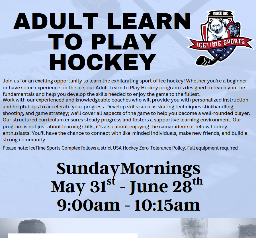 Adult Learn to Play Hockey
